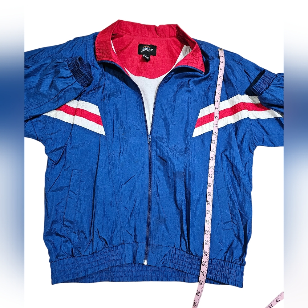 Sportclub Men L Blue Red Windbreaker Retro 90s Track Jacket Archive Outerwear - Picture 6 of 6